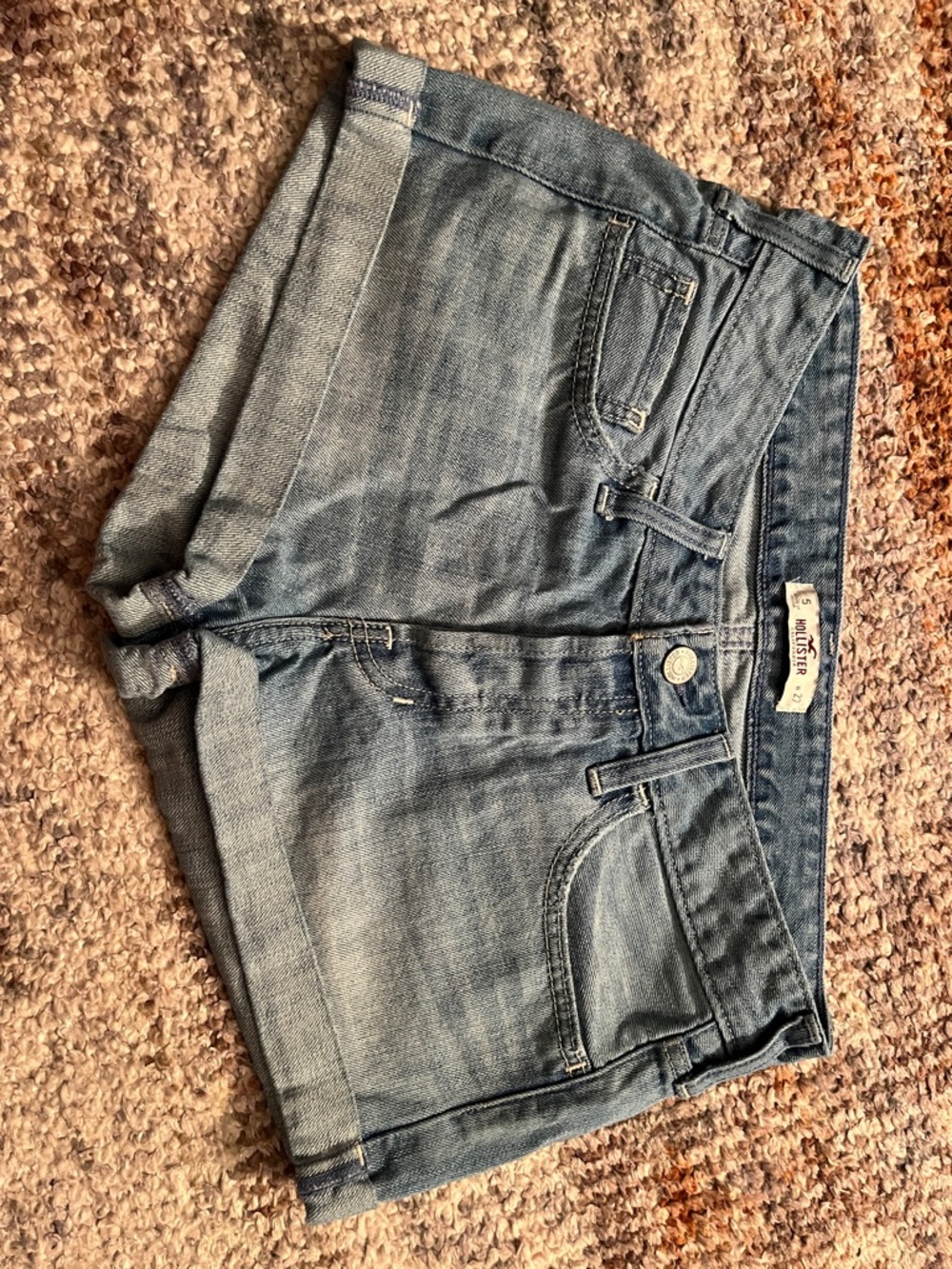 Hollister Light Wash Denim Cuffed Women's Shorts